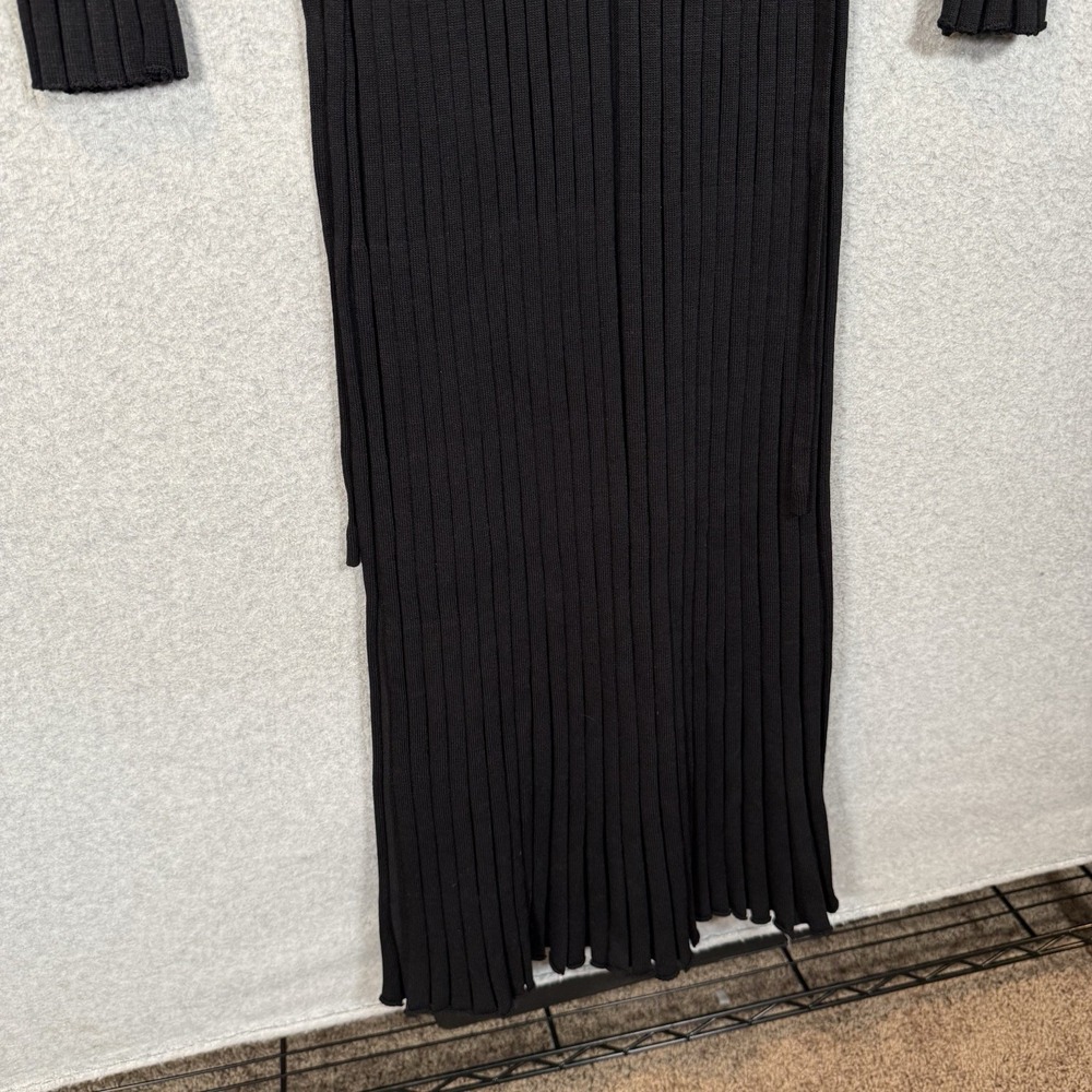 NWT DISSH Ada Midi in Black Long Sleeve Stretch Ribbed Knit Stretch Dress XS - Picture 2 of 8